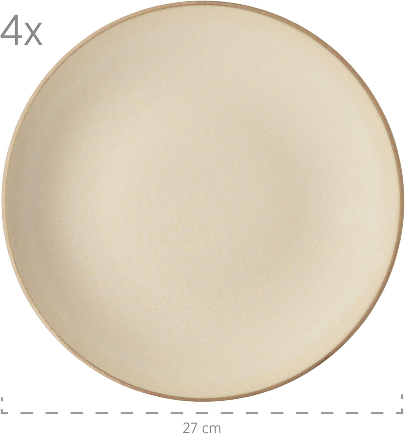 MĘSER 931736 Zestaw obiadowy dla 4 osób w śródziemnomorskim stylu vintage, łączony serwis z 16 elementami w kolorze piaskowoszarym, ceramicznym i piaskowoszarym
