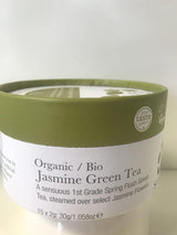 Organiczna zielona herbata jaśminowa 15 jedwabnych torebek z herbatą 1 opakowanie (1 x 30 g)