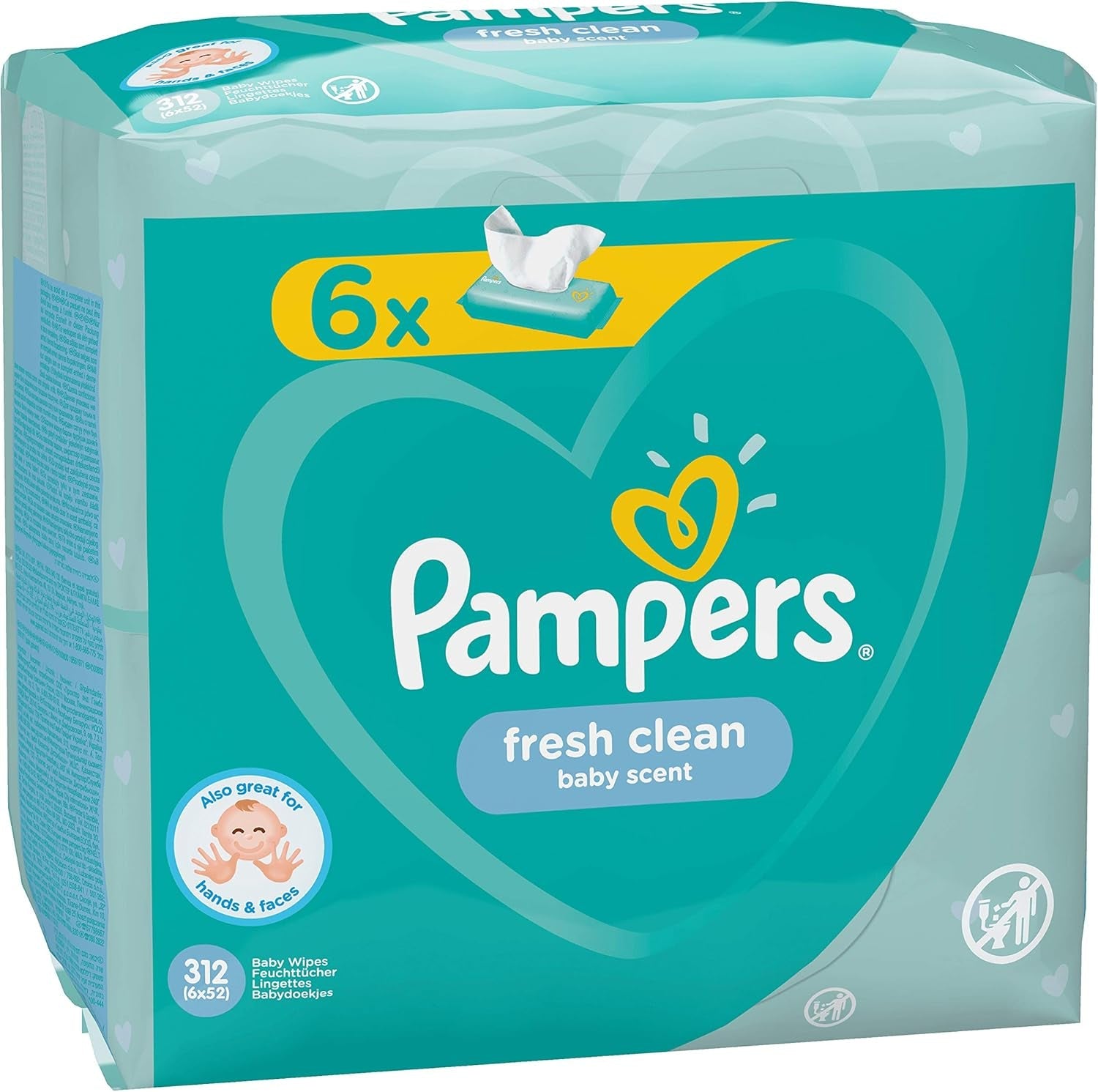 Pampers 81688049 Chusteczki Fresh Clean dla niemowląt, białe