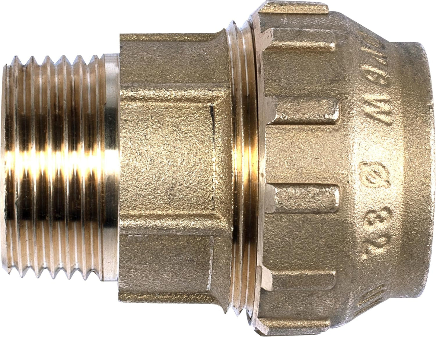 Złączka zaciskowa Cornat - gwint zewnętrzny Ø 32 mm x 1 cal - mosiądz - z jednym gwintem zewnętrznym - przyłącze rurowe PE-HD / T617532