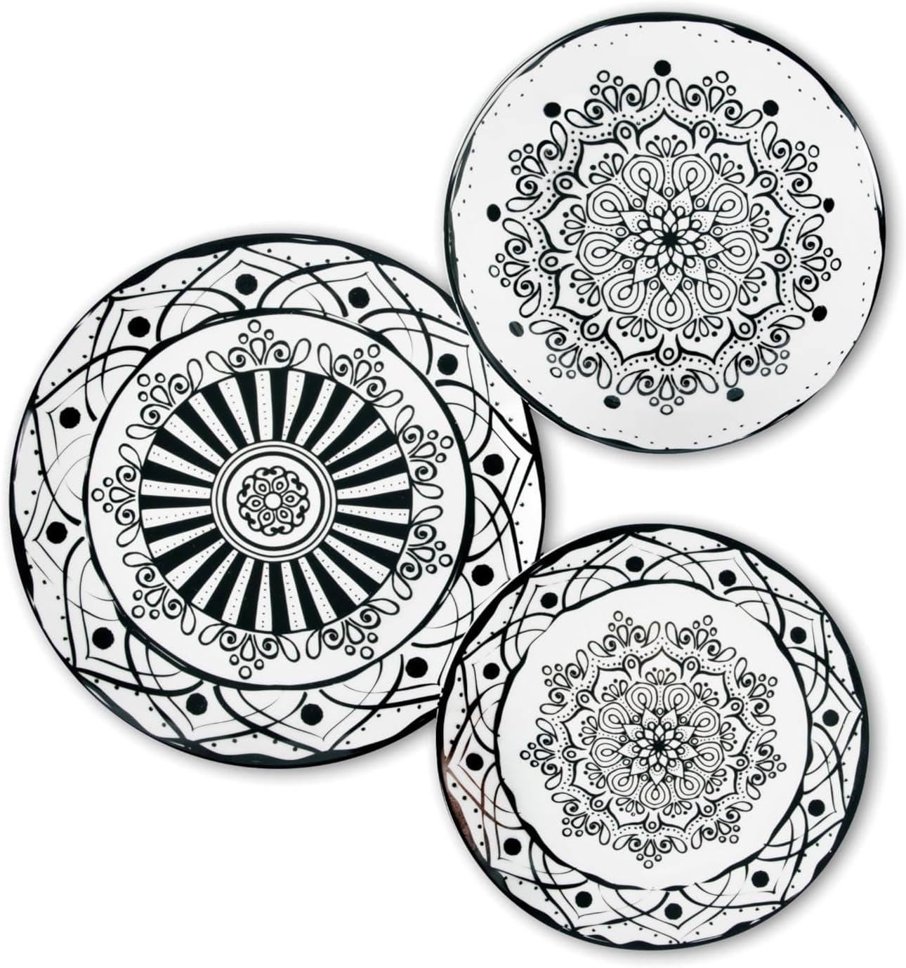 Zestaw talerzy Excelsa Boheme Noir, 18 szt., Porcelana, Schwarz