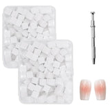 200 Stück Nail Art Schwamm Mit Metallgreifer, Nageldesign Zubehör Schwammpinsel, Um Eine Varuntzen Von Gradient Nail Art Patterns Zu Erstellen (biały)