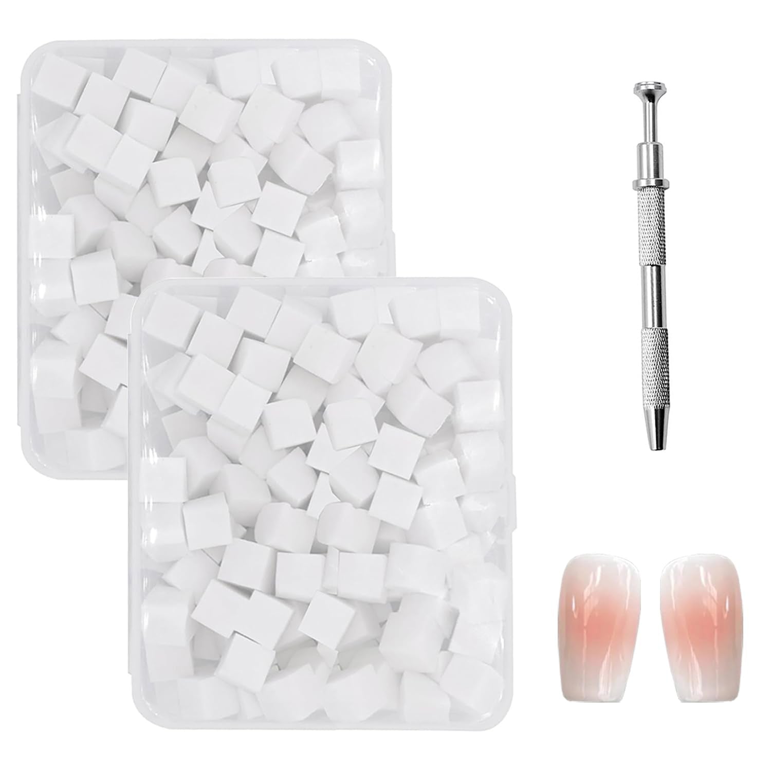 200 Stück Nail Art Schwamm Mit Metallgreifer, Nageldesign Zubehör Schwammpinsel, Um Eine Varuntzen Von Gradient Nail Art Patterns Zu Erstellen (biały)
