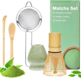 Zestaw Alyvisun Matcha, 5-częściowy zestaw do herbaty Matcha z czajniczkiem Matcha i stojakiem na herbatę Matcha, łyżeczka, łyżeczka, zestaw do herbaty Matcha dla miłośników Matcha, idealny dla początkujących i entuzjastów