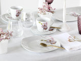 CreaTable, 24024, seria Square Orchid, 18-częściowy zestaw naczyń obiadowych dla 6 osób, porcelanowy serwis do kawy, można myć w zmywarce i używać w kuchence mikrofalowej, jakość produkcji