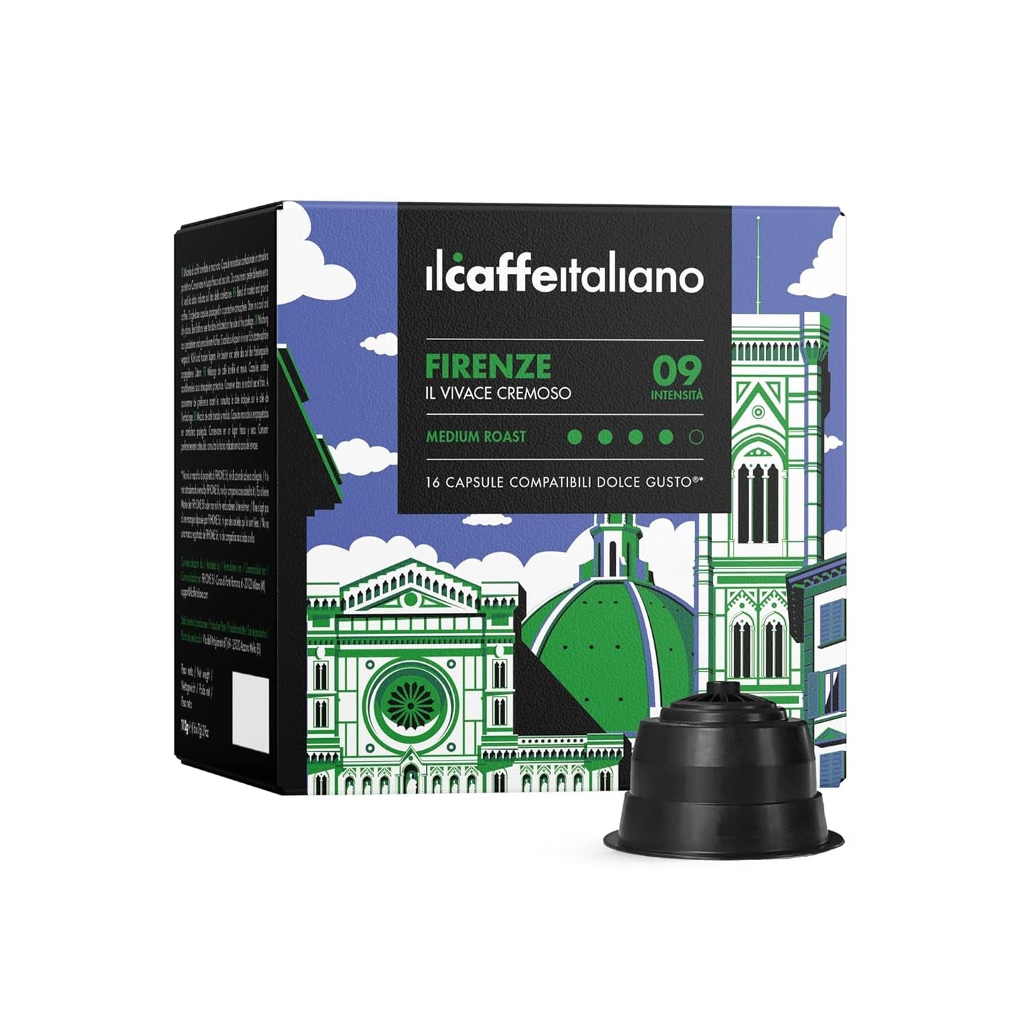 Nescafè Dolce Gusto, 96 Kaffeekapseln mit dem Nescafè-Dolce-Gusto-System kompatybilny - Il Caffè Italiano - Mischung Firenze, Intensität 9