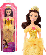 Mattel Disney Princess Toy Przegubowa lalka Belle Fashion z błyszczącymi ubraniami i akcesoriami Prezent inspirowany filmami Disneya dla dzieci HLW11