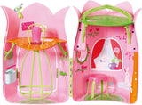 BABY Born Storybook Cottage, składany domek dla lalek 18 cm ze stołem, kominkiem, szezlongiem i teleskopem, różowy zielony, 833803 Zapf Creation Dollhouses Naty Shop