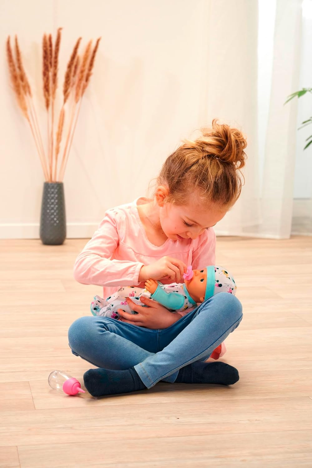 Noworodkowa lalka słoń winylowy 30 cm z funkcją picia i podlewania, butelką i smoczkiem, od 2 lat