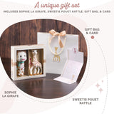 Zestaw prezentów urodzinowych żyrafa Sophie Wyrafinowany grzechoczący pouet 00012 Zabawki Bebe Naty Shop