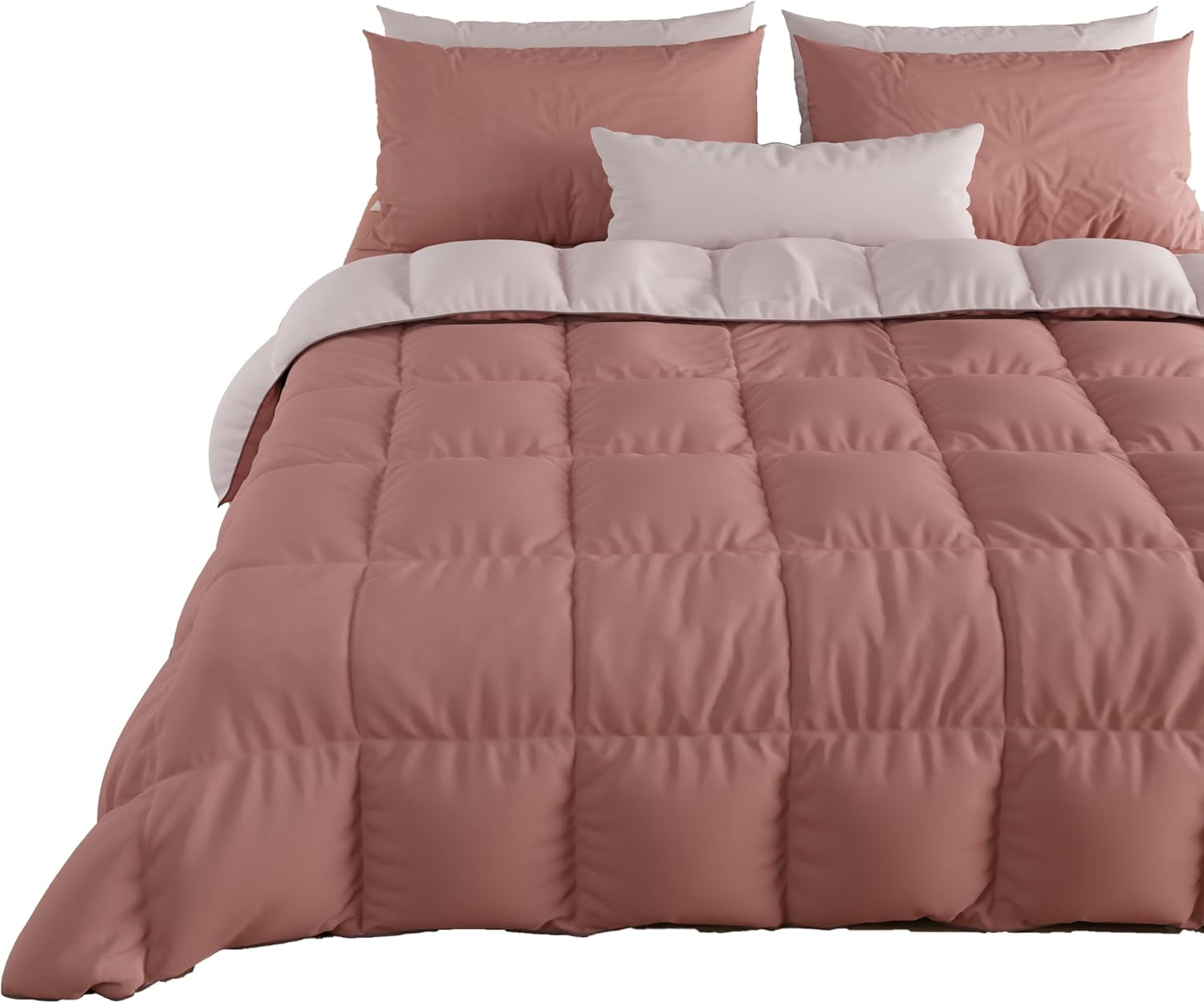 PETTI Artigiani Italiani - Kołdra zimowa na łóżko podwójne, maxi, monochromatyczna, dwustronna, biała, szara, 100% Made in Italy Kołdry i kołdry Naty Shop Powder Matrimonial Standard (240X260 cm)