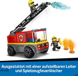LEGO City Fire Ladder Truck - Zabawkowy wóz strażacki z 2 minifigurkami strażaków dla chłopców i dziewcząt od 4 lat - zabawka edukacyjna - prezent dla przedszkolaków 60463 Zestawy do budowania Besuche den LEGO-Store
