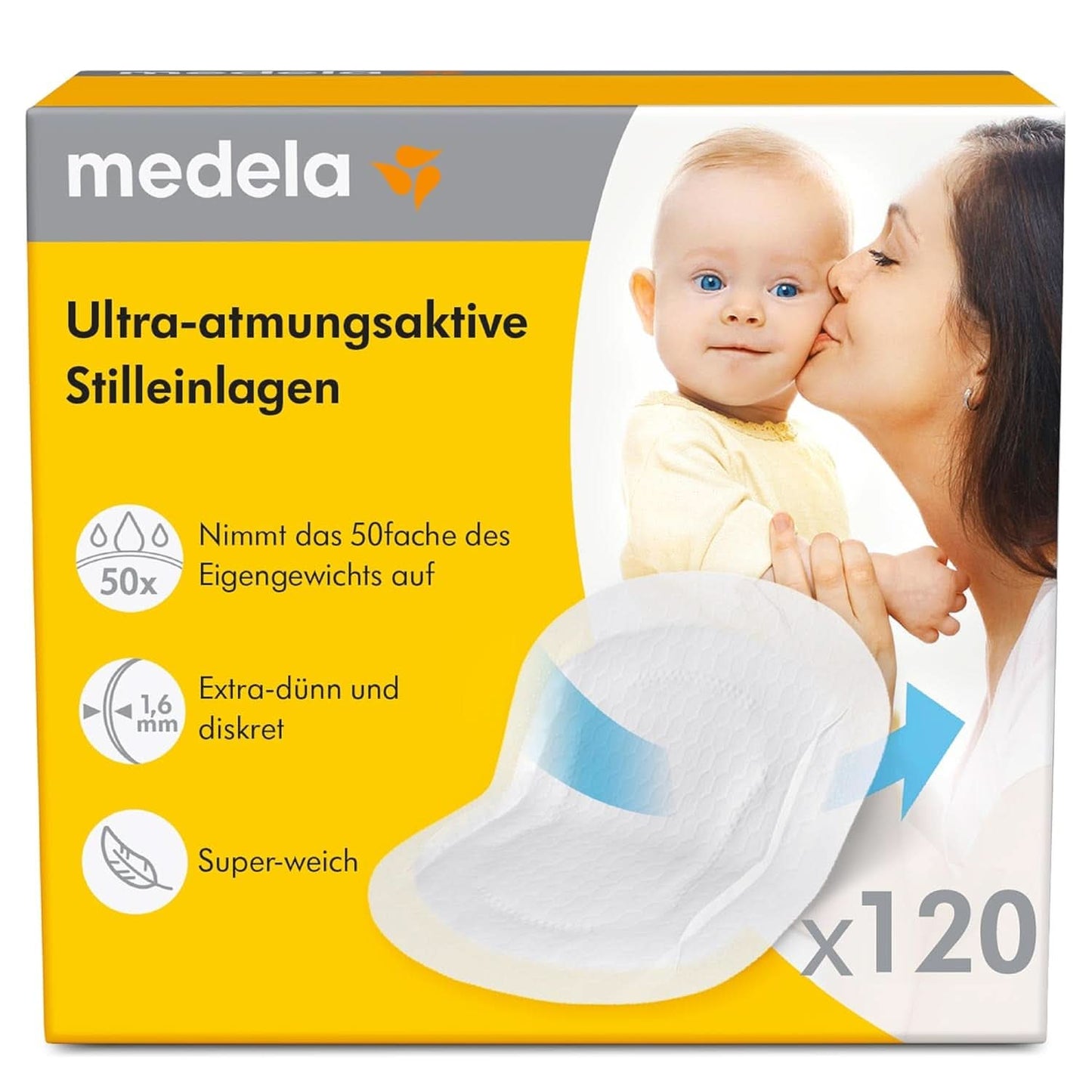 Ultra oddychające wkładki laktacyjne firmy Medela, 120 sztuk Artykuły spożywcze i akcesoria do karmienia piersią Sklep Bebe Naty