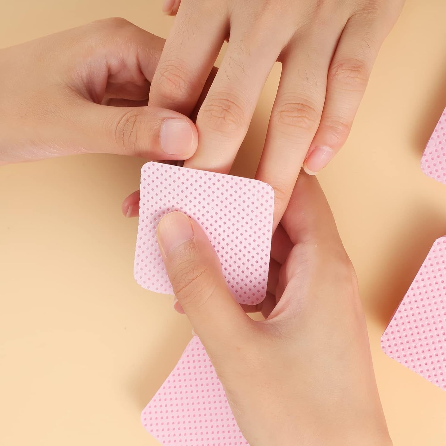 300 Stück Nagellackentferner Pads, Fusselfreie Nägel Wattepads Für Nägel Nagellackentferner Niestrzępiące się chusteczki do paznokci Cleaner Gelnägel - Rosa