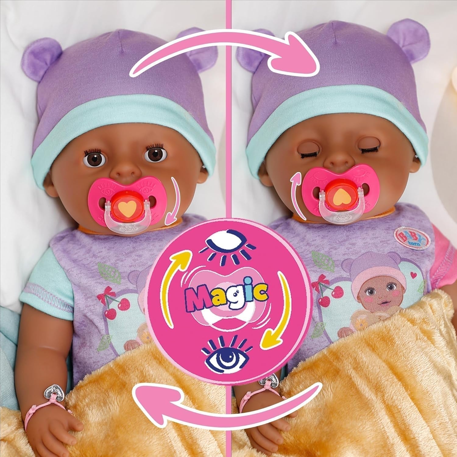 BABY Born Eva 43Cm, lalka z 10 funkcjami i akcesoriami, dla dzieci od 3 lat, działa bez baterii, duża lalka 43Cm, 836408 Zapf Creation Dolls Naty Shop