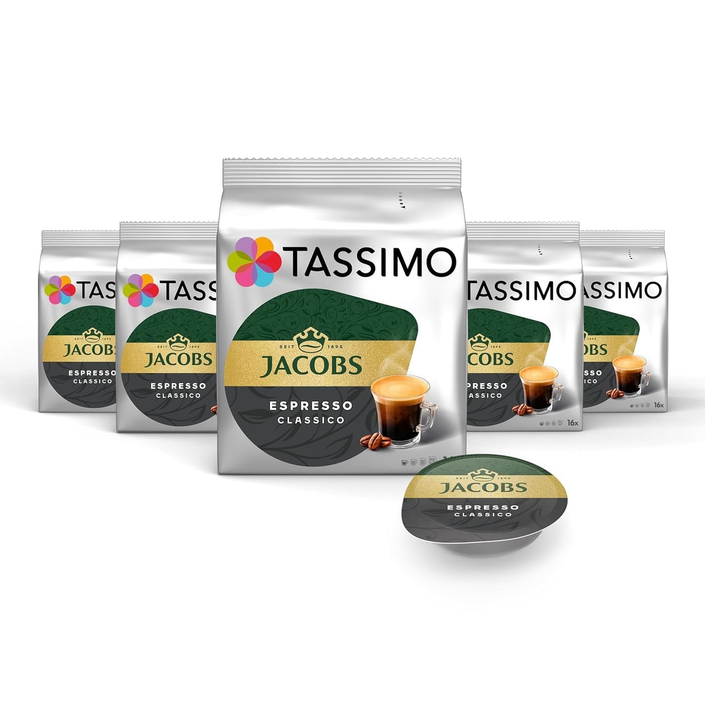 Tassimo Kapseln Jacobs Espresso Classico, 5 x 16 saszetek, 80 Kaffeekapseln