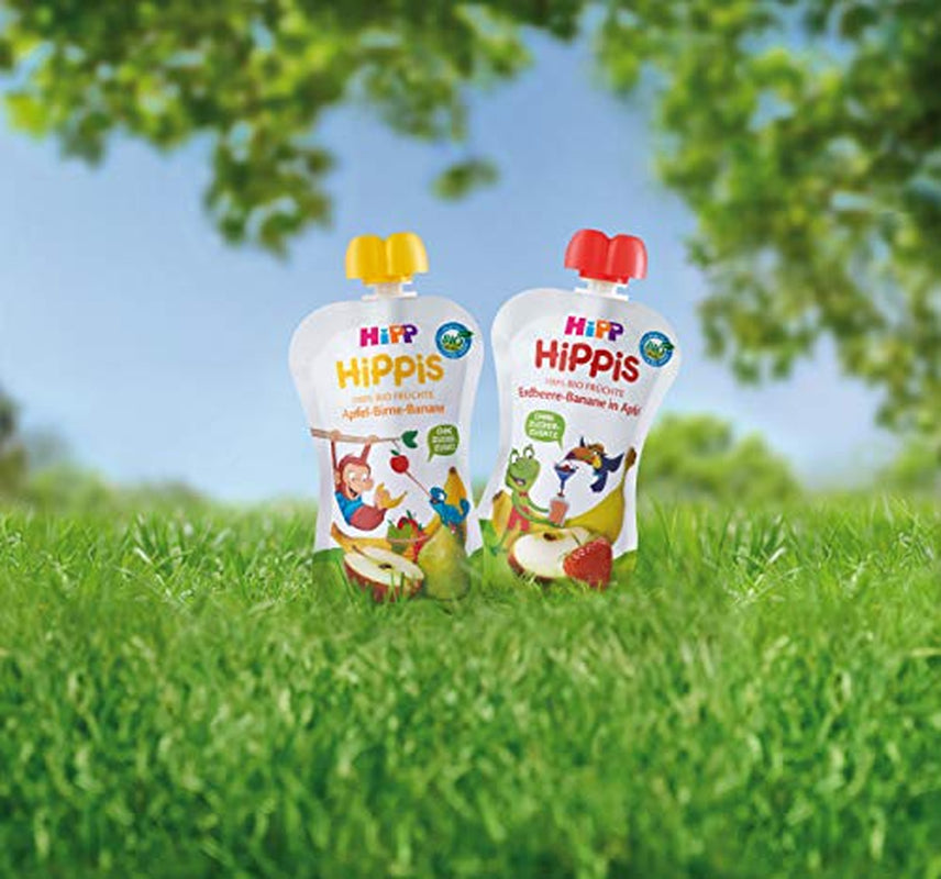 HiPP Organic dla Dzieci HiPPiS Truskawka Banan w Jabłku - Theo Toucan, 100g