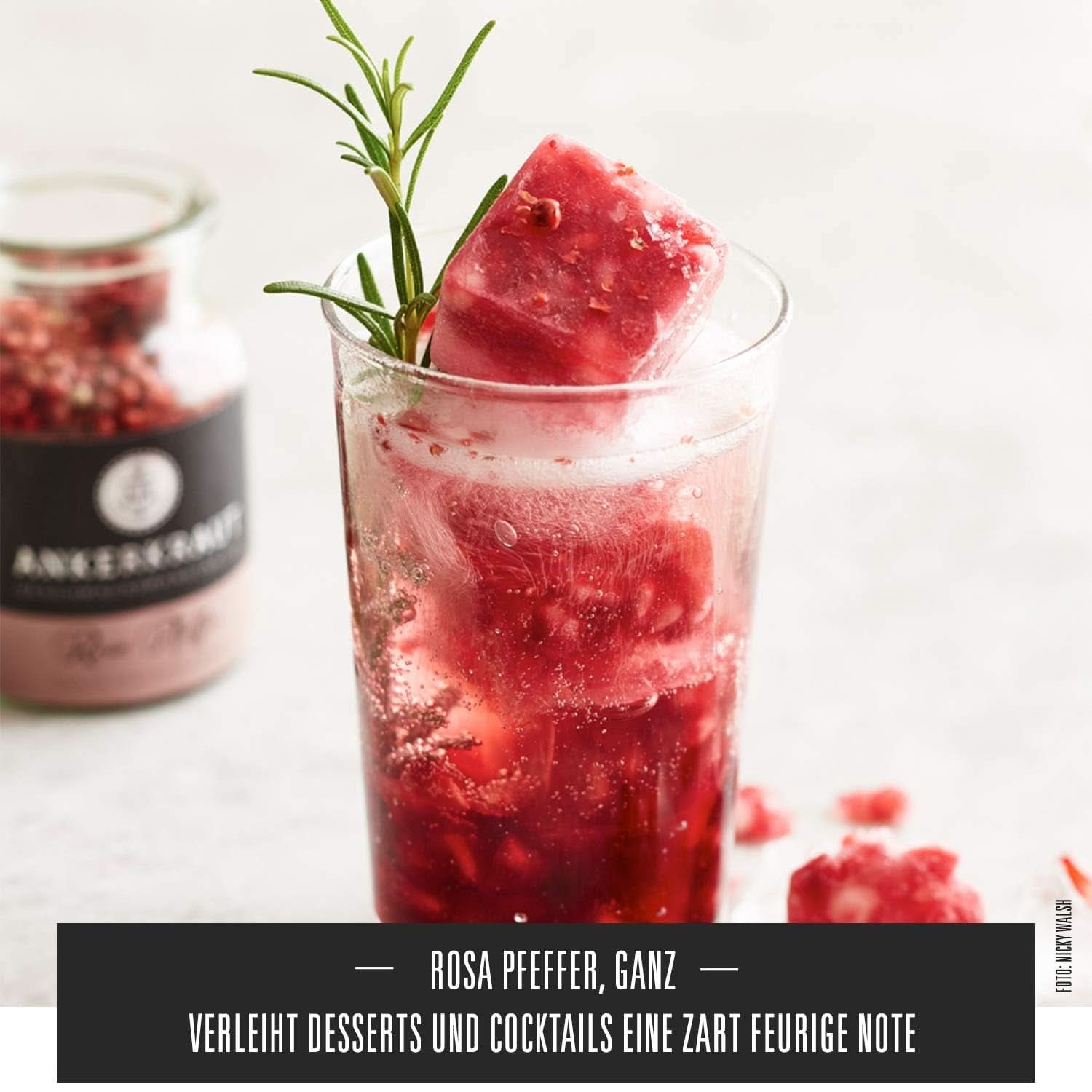 Ankerkraut, różowy pieprz (Schinus Berry), różowe jagody, idealna do dżinu z tonikiem, 45 gramów Condimente Naty Shop