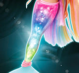 Steffi Love Magic Rainbow Mermaid, lalka syrenka z funkcją magicznego tęczowego światła i bardzo długimi włosami, 39 cm, wiek 3+