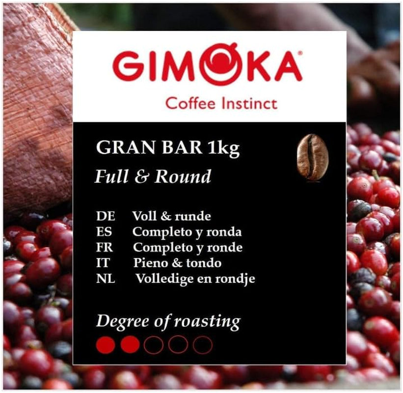 Gimoka Gran Bar Kawa ziarnista, bogata i kremowa, 1kg, 10 sztuk, + brelok