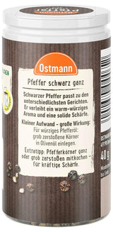 Ostmann Gewürze - Pfeffer schwarz ganz | 40 g w Der Streudose