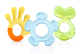 Nuby - 3-stopniowe pierścienie ząbkujące - 3 pierścienie ząbkujące do stymulacji dziąseł i łagodzenia bólu ząbkowania - Zabawka ząbkująca dla dziecka - Bez BPA - 3+ miesięcy