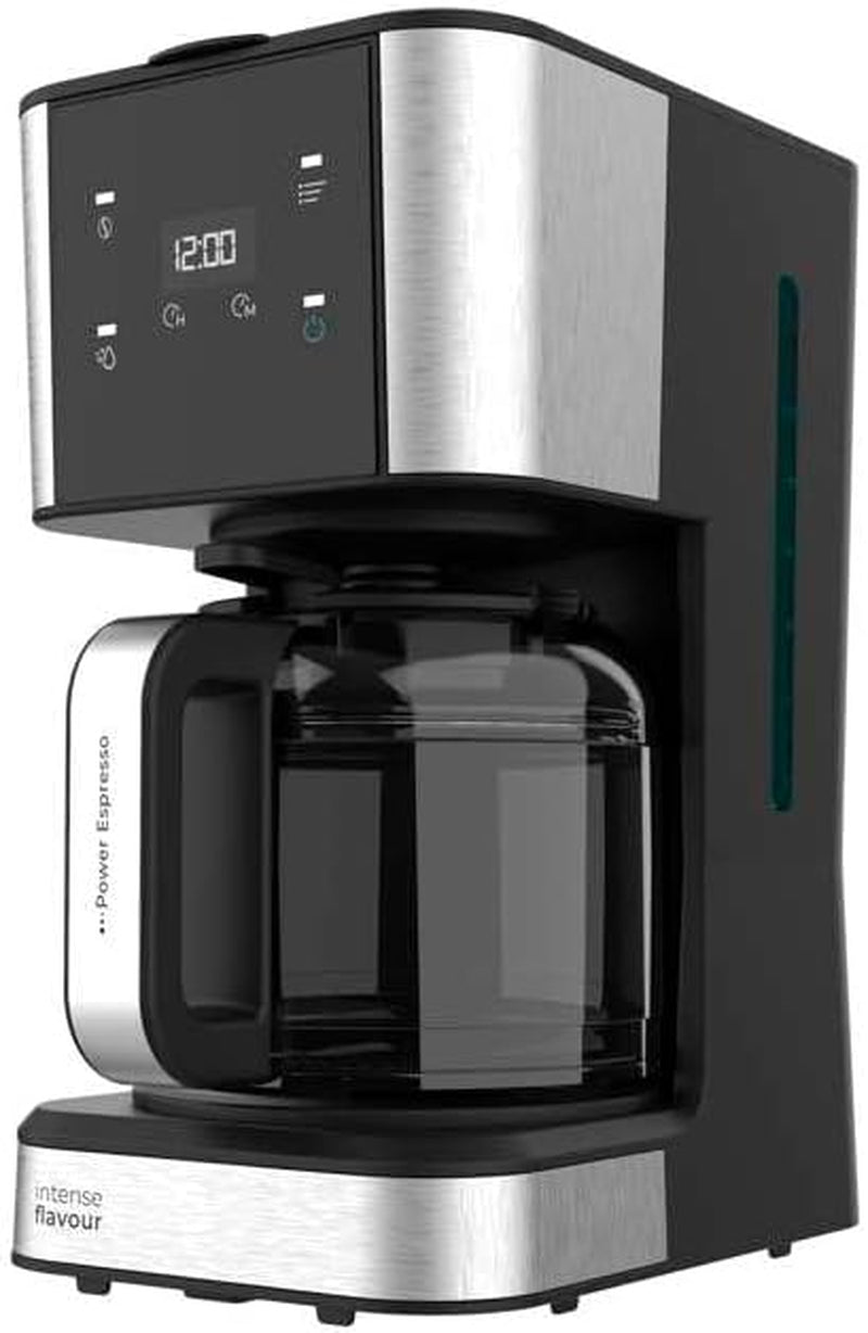 Espresso z filtrem Cecotec Coffee 66 Drop and Touch, moc 950 W, 1,5 L, 12 filiżanek, ekran dotykowy, szklana karafka, timer 24-godzinny, 6 przełączników, filtr siatkowy wielokrotnego użytku
