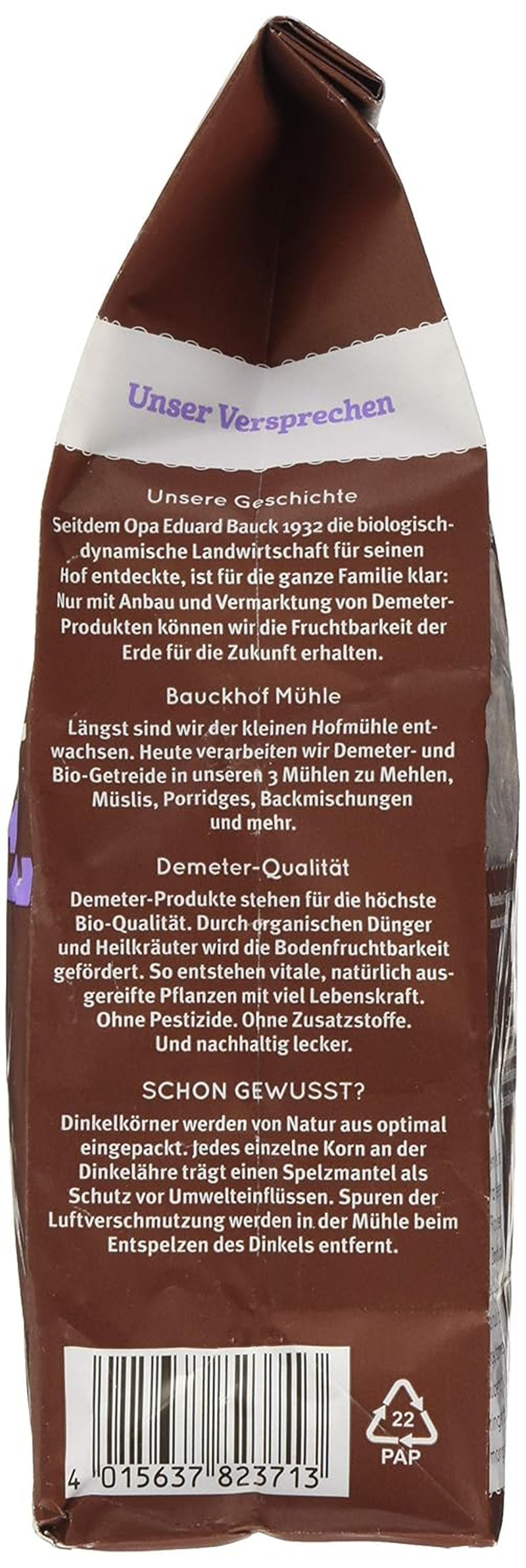 Bauck HOF Dinkelmüsli Schokozart, 425 g (1Er Pack) Zboża Naty Shop