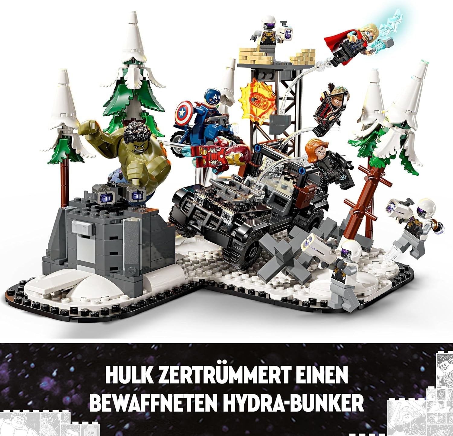LEGO Marvel Avengers Assemble: Age of Ultron, zestaw do budowania i zabawy z 8 minifigurkami superbohaterów, takich jak Thor, Hulk i Iron Man, zabawka do budowania dla chłopców i dziewcząt, zestaw przygodowy 76291 Zestawy do budowania Kup w sklepie LEGO