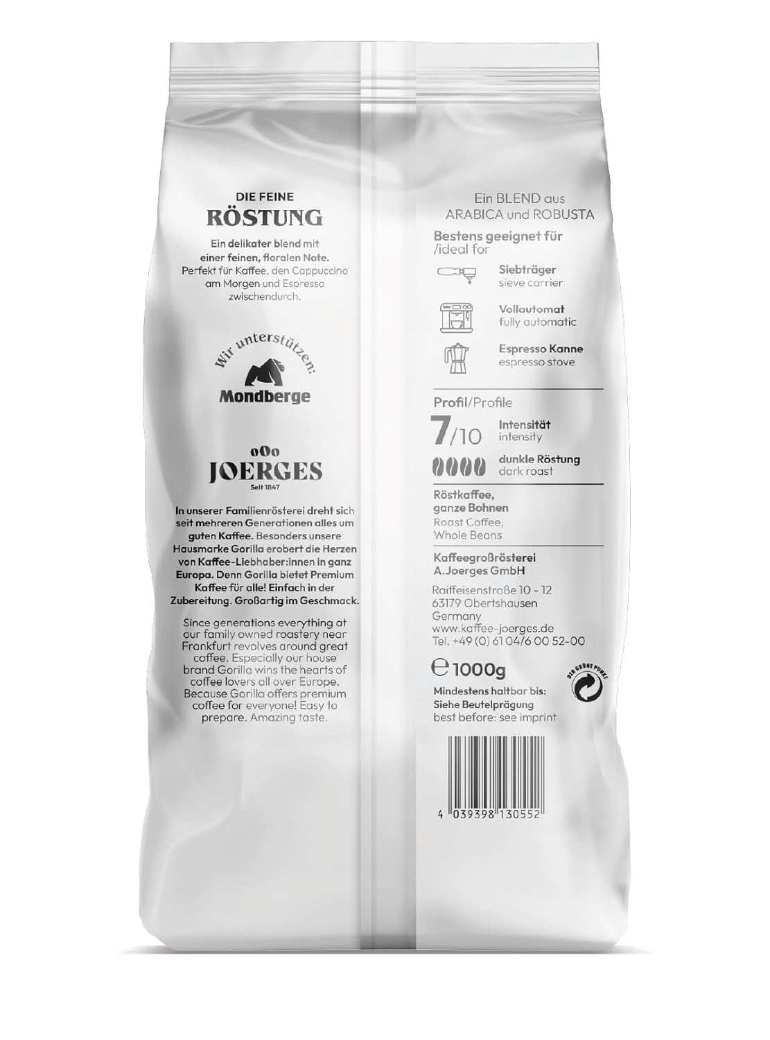 Joerges Espresso Delikatne, 1kg, białe