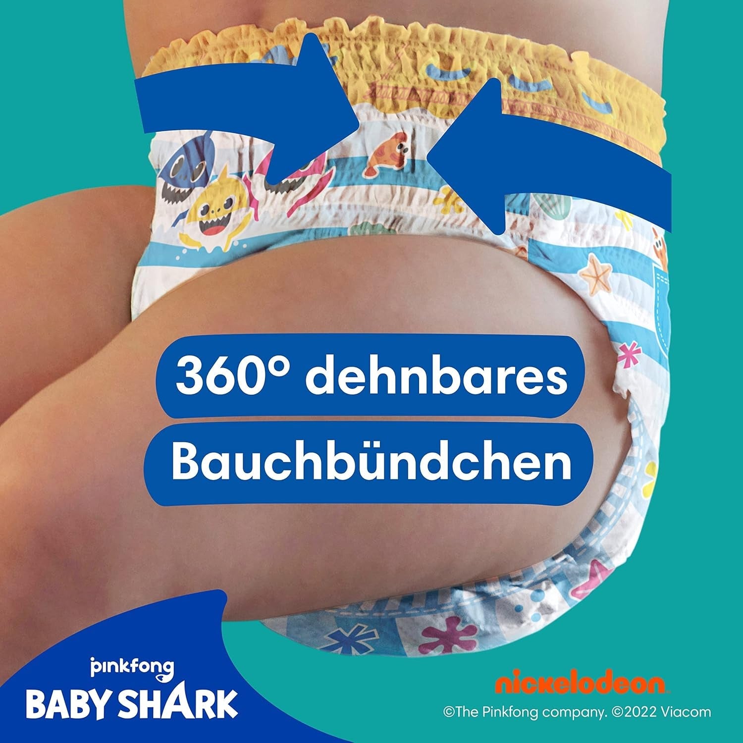 Pampers Splashers Baby Shark Edycja limitowana Jednorazowe pieluchy do pływania 4-5, 11, 9kg-15kg, zapewniające bezpieczną ochronę w wodzie