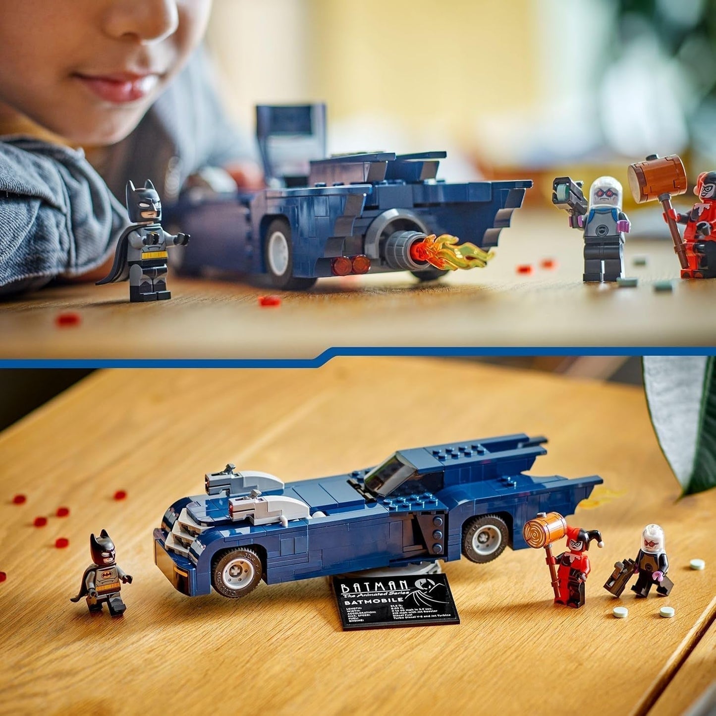 LEGO DC Batman: Batman w Batmobilu Vs. Harley Quinn i Mr Freeze Samochodzik z kreskówek dla dzieci Prezent dla chłopców i dziewcząt w wieku 8 lat 76274 Zestawy do budowania Besuche den LEGO-Store