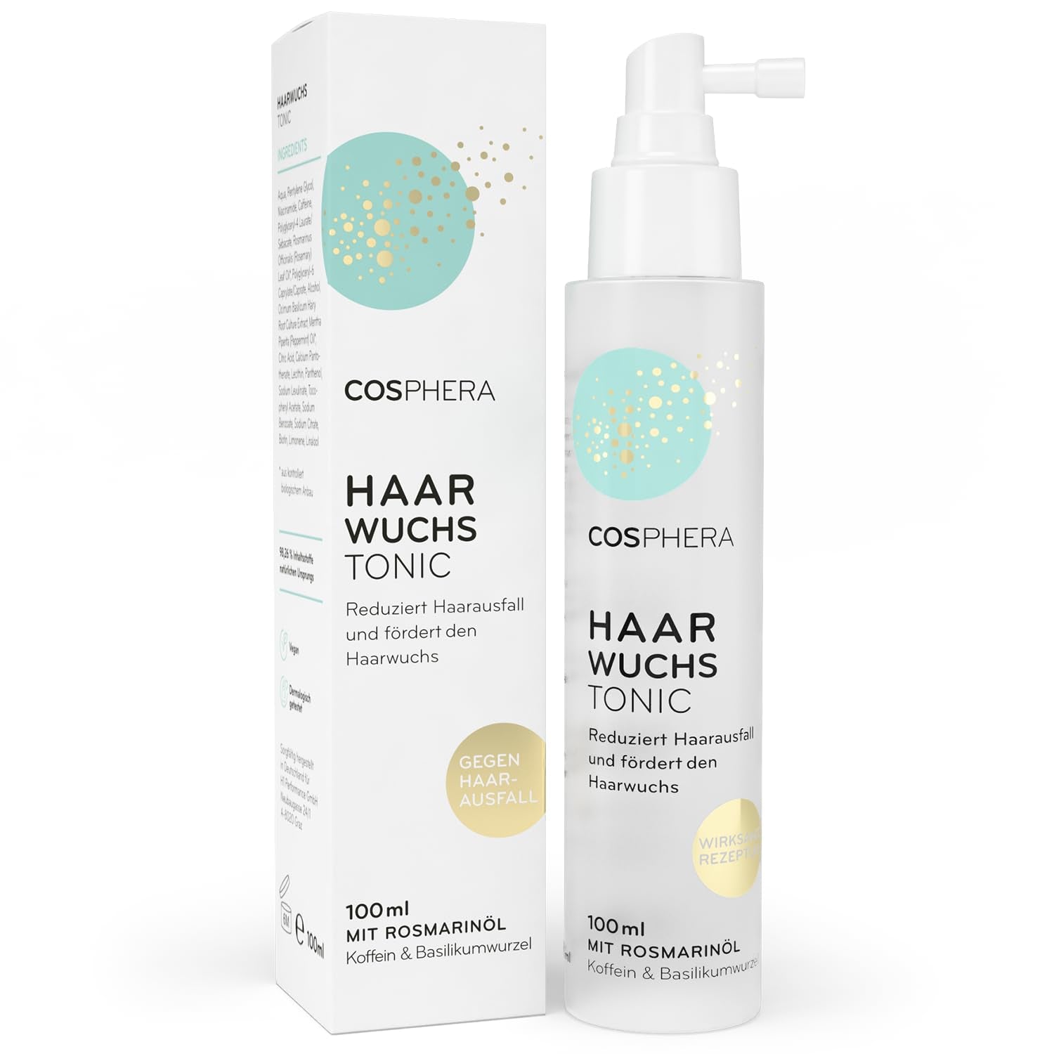 Tonik do włosów z olejkiem rozmarynowym 100 ml - Olejek rozmarynowy w sprayu Naturalnie przyspiesza porost włosów - Środek na porost włosów dla kobiet i mężczyzn - Serum na wypadanie włosów - Olejek do włosów rozmarynowy od Cosphera Hair Care Naty Shop Default Title