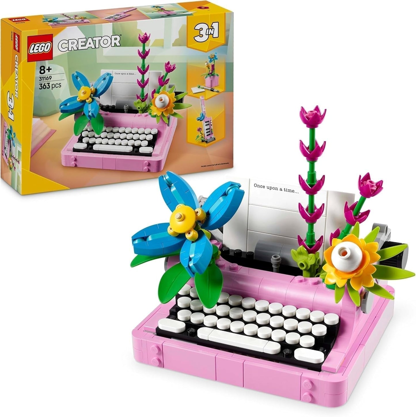 LEGO Creator Maszyna do pisania 3 w 1 z kwiatami - zabawka przekształcalna w model Keytar lub doniczka z notatnikiem i długopisem - zestaw do budowania - prezent dla dziewcząt i chłopców od 8 lat 31169 Zestawy do budowania Besuche den LEGO-Store Domyślny tytuł