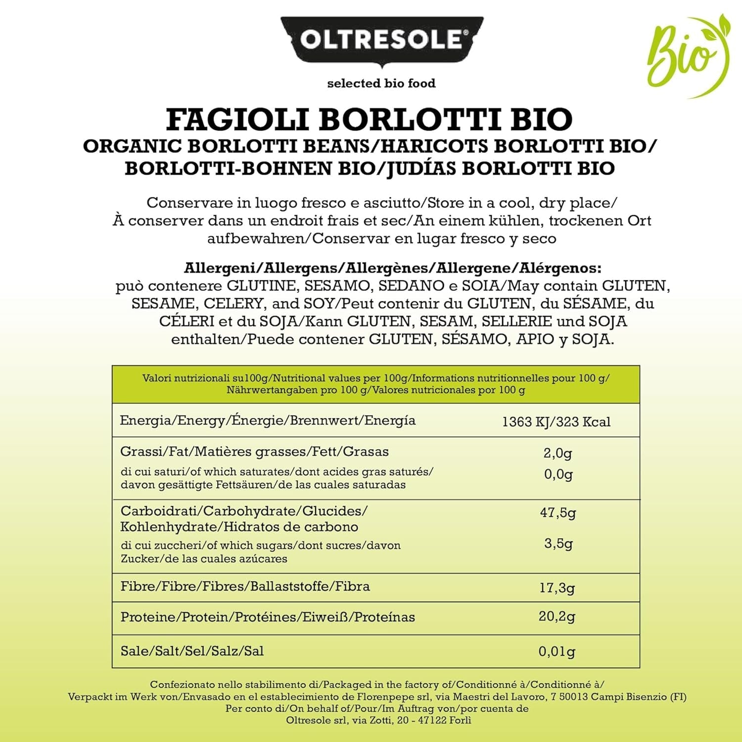Ekologiczna fasola Borlotti 5 kg, Suszone organiczne rośliny strączkowe z kontrolowanych upraw, Idealna do sałatek, zup i dodatków, Wygodny format
