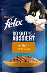 Felix As Good As It Look Mokra karma dla kotów w galaretce z kurczakiem, opakowanie 26 szt. (26 x 85 g)