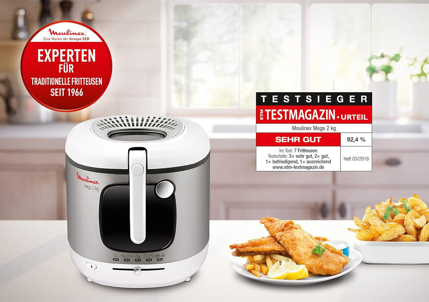 Frytownica AM4800 Mega 2Kg, frytownica olejowa, filtr zapachów, 1800 W AGD Naty Shop