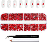 Beadsland 2500 szt. Glas Nailart Strasssteine ​​​​Kristall Flatback Edelsteine ​​​​Runde, ​​Für Handwerk Gemischt 8 Größen SS4 ~ SS30 Mit Picking Pinzette Und Stift (Kristall Weiss)