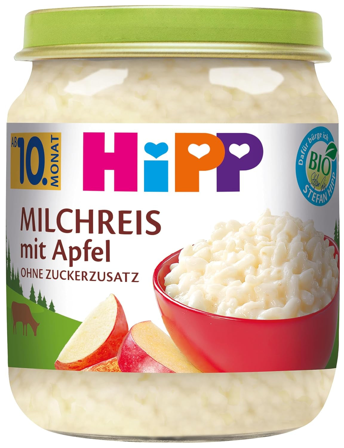HiPP Organiczny pudding ryżowo-jabłkowy (6 x 200g), bez dodatku cukru, dobry na ciepło i na zimno, najwyższej jakości organicznej