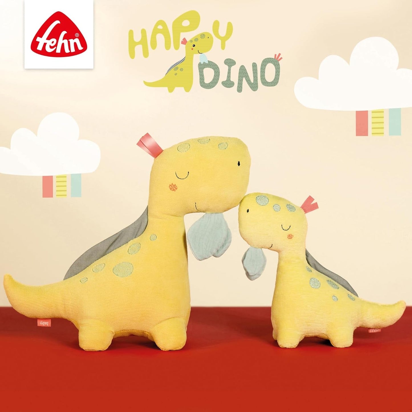 Fehn Activity Spiral Dino - zabawka do wózka pchaj i ciągnij - mały dinozaur do łóżeczka, placu zabaw, wózka i fotelika samochodowego - zabawka aktywizująca ruchowo dla niemowląt i małych dzieci od 0. miesiąca Baby Toys Naty Shop