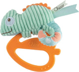 Chicco My Sweet Doudou Zabawka-kameleon Wykonana z wysokiej jakości tkanin Miękki plastikowy pierścień Kojąca zabawka dla dziecka podczas ząbkowania 3-18 miesięcy Bebe Naty Shop Zabawki kameleon