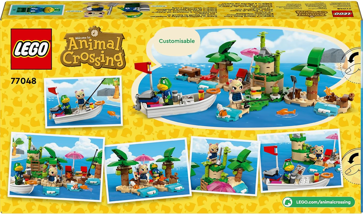 LEGO Animal Crossing Wycieczka łodzią po wyspie Käptens, kreatywna zabawka dla dzieci z 2 minifigurkami z serii gier wideo, w tym Huschke, prezent dla dziewcząt i chłopców od 6 lat 77048 Zestawy do budowania Besuche den LEGO-Store
