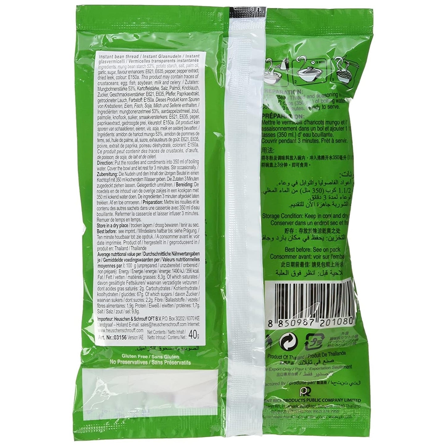 MAMA Clear Glass Instant Noodle Soup - Pyszne i szybkie jedzenie o orientalnych smakach - Autentyczna kuchnia tajska - 30 x 40g