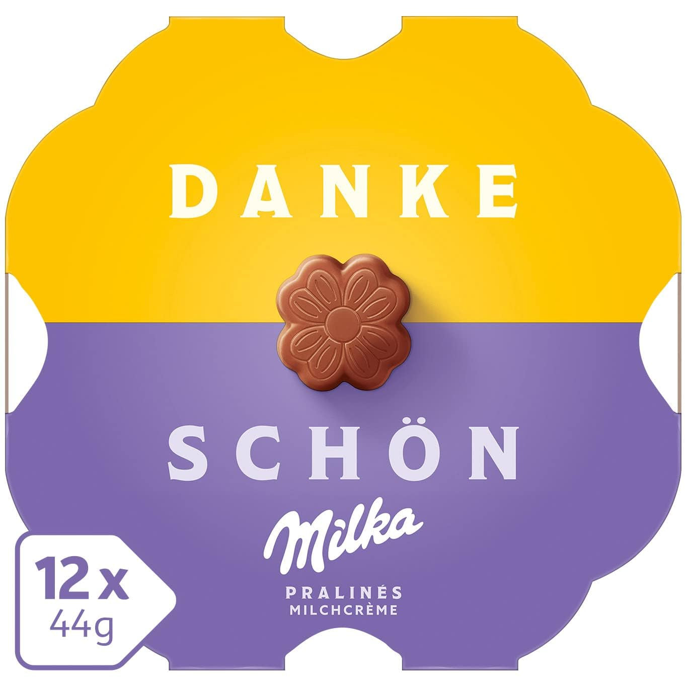 Praline Milka Little Thanks – Alpejska czekolada mleczna z delikatnym nadzieniem mlecznym – 12 x 44g