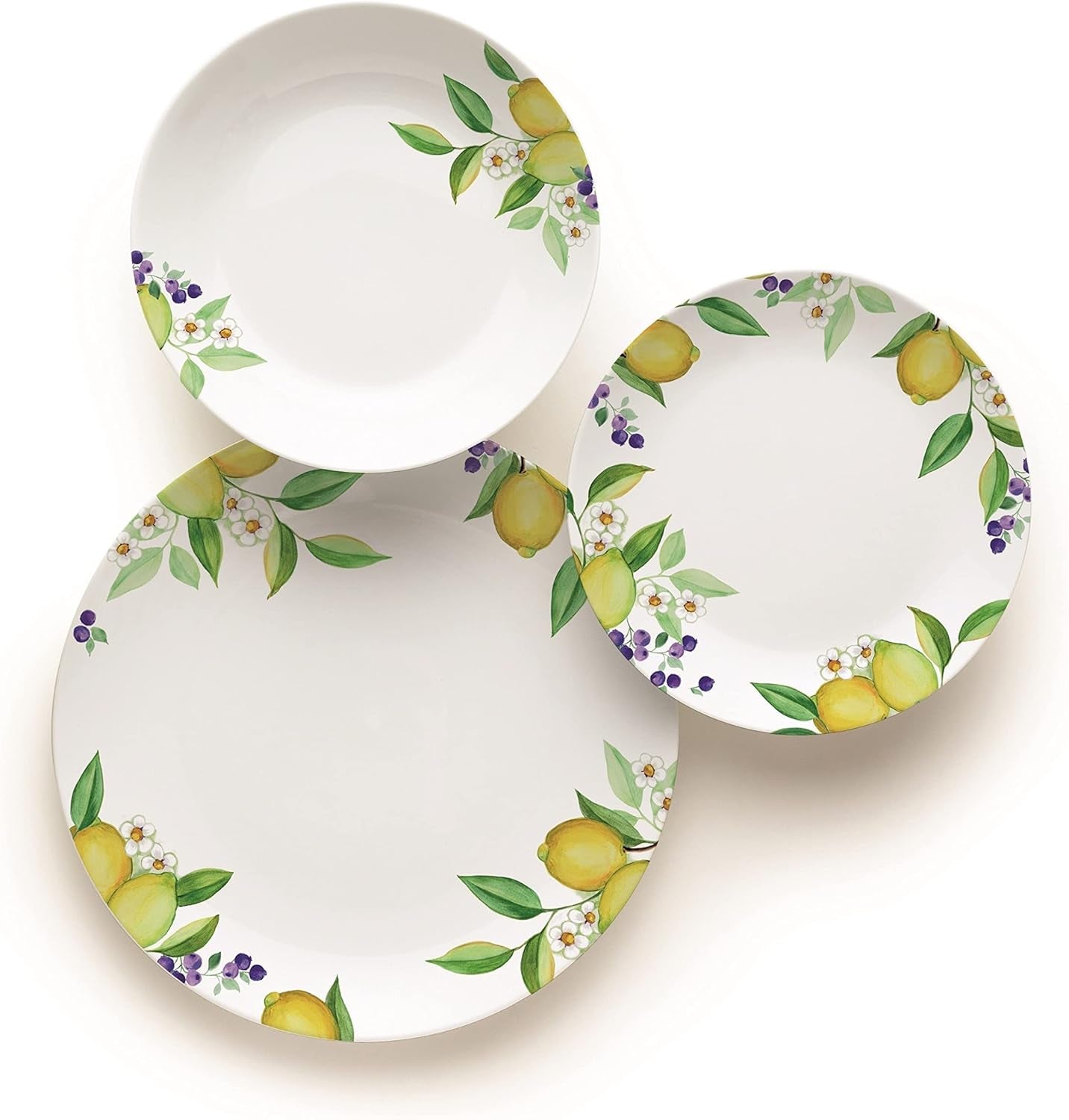 Excelsa Zestaw zastawy stołowej Lemon, 18 elementów, porcelana, biały/cytrynowy