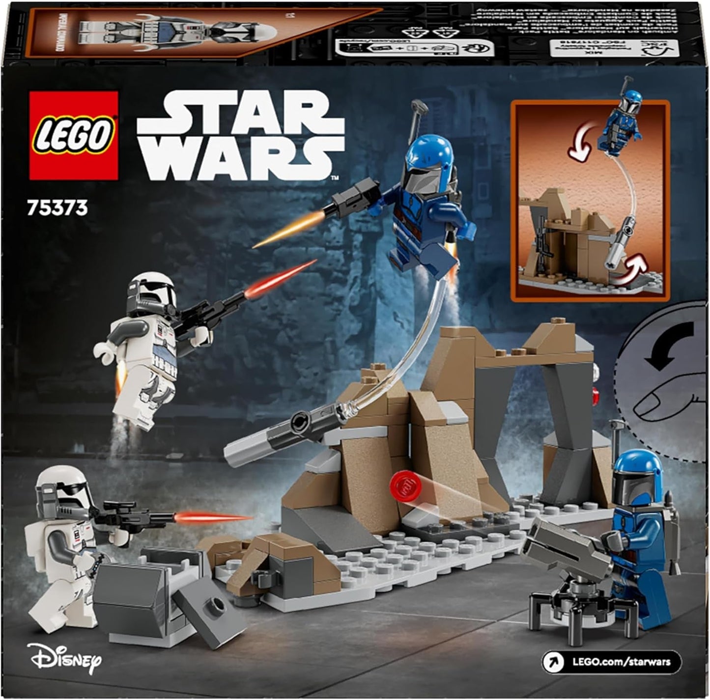 LEGO Star Wars: Mandaloriańska zasadzka na Mandalorę Zestaw bojowy, przygoda do budowania dla dzieci, kolekcjonerski zestaw akcji, pomysł na prezent dla chłopców i dziewcząt 75373 Zestawy do budowania Kup w sklepie LEGO