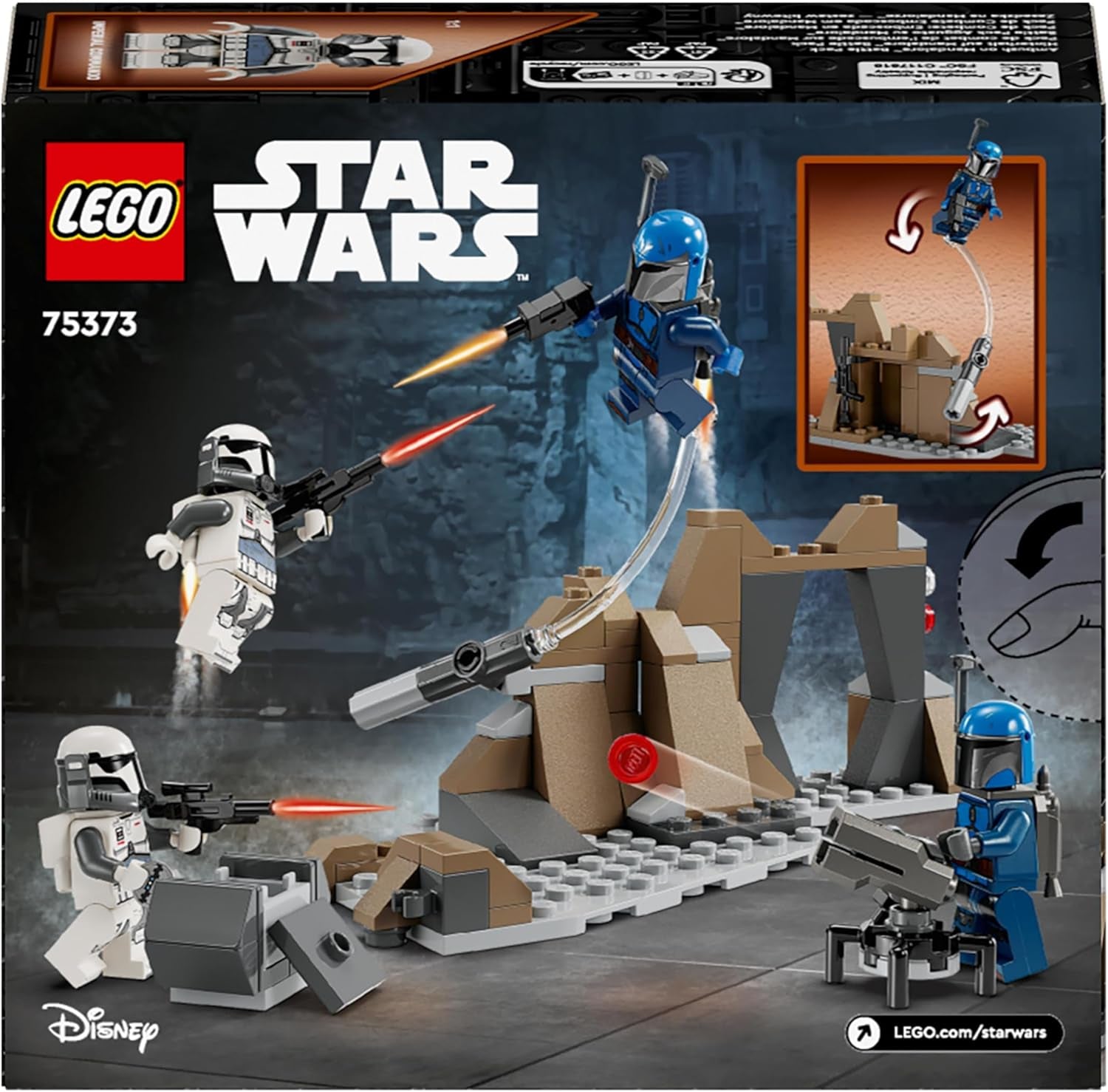 LEGO Star Wars: Mandaloriańska zasadzka na Mandalorę Zestaw bojowy, przygoda do budowania dla dzieci, kolekcjonerski zestaw akcji, pomysł na prezent dla chłopców i dziewcząt 75373 Zestawy do budowania Kup w sklepie LEGO