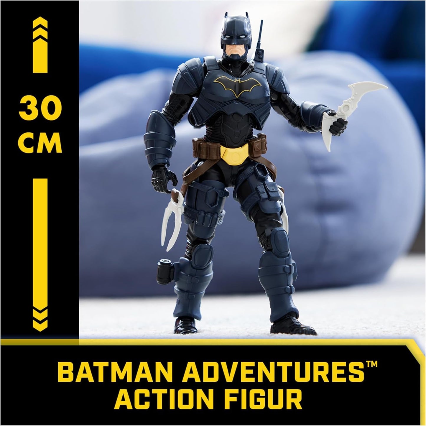 Figurka DC Batman Adventures, 30 cm - z 16 elementami wyposażenia, w pełni ruchoma, zapewniająca ekscytujące przygody i pełne akcji akrobacje, zabawka dla dzieci od 3 lat i więcej Figurki Naty Shop