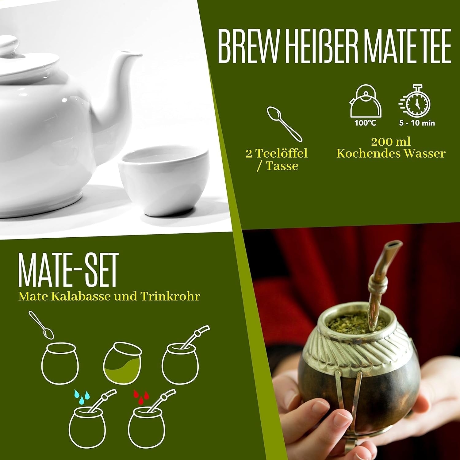 VITSTORM® Slim Tea Kardamon – BIO Herbata Yerba Mate – Herbata oczyszczająca i moczopędna – 100G