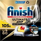Finish Ultimate plus Infinity Shine Citrus Tabletki do zmywarki - Tabletki do zmywarki, Intensywne czyszczenie - 105 kapsułek, Lemon Naty Shop 105 kapsułek